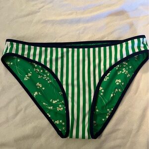 NWT J. Crew reversible floral striped bikini bottom. Size small.